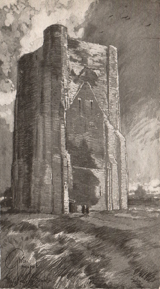 NIEUWPOORT. The Tower of the Templars. Belgium 1916 old antique print picture